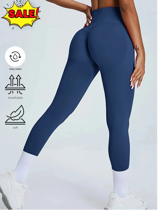 Women's High Waisted Seamless Leggings - Butt Lifting & Tummy Control Yoga Pants, Non-See Through Workout Leggings With Soft Compression, Solid Color Activewear
