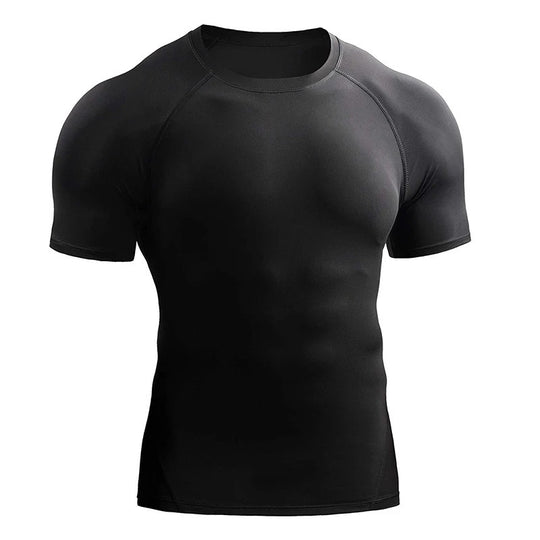 Workout Clothes Short Sleeve Men Quick Drying Clothes Exercise Running T-shirt