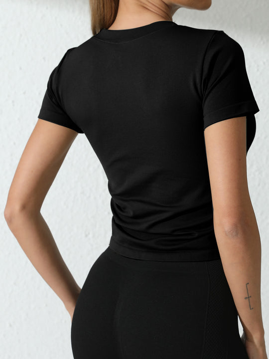 2 Packs Women's Seamless Workout Tops - Breathable Short Sleeve Athletic Shirts, Moisture Wicking Quick Dry Tees With Soft Stretch Fabric