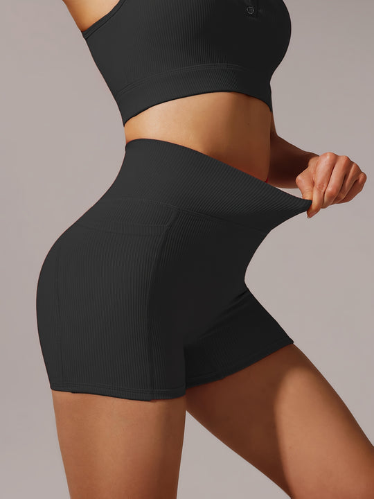 Women's High-Waisted Yoga Shorts - Breathable Workout Shorts For Running & Gym