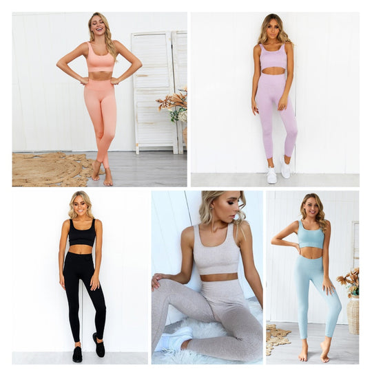 Sports seamless fitness bra set