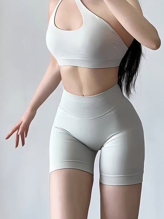 High-Waisted Yoga Shorts - Quick-Dry & Squat-Proof