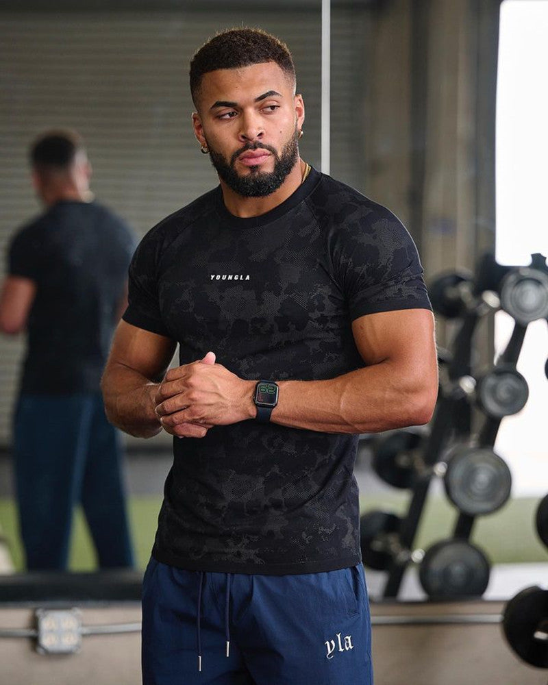 Workout Clothes Camouflage Sports T-shirt Men