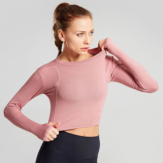 Sexy Crop Top Seamless Long Sleeve