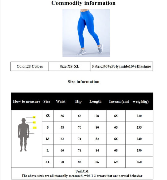 Sexy High Elastic Women's Solid Tights High Waist Workout Yoga Leggings, Scrunch Butt Lifting Elastic Pants, Tummy Control Butt Lifting Workout Yoga Athletic Pants