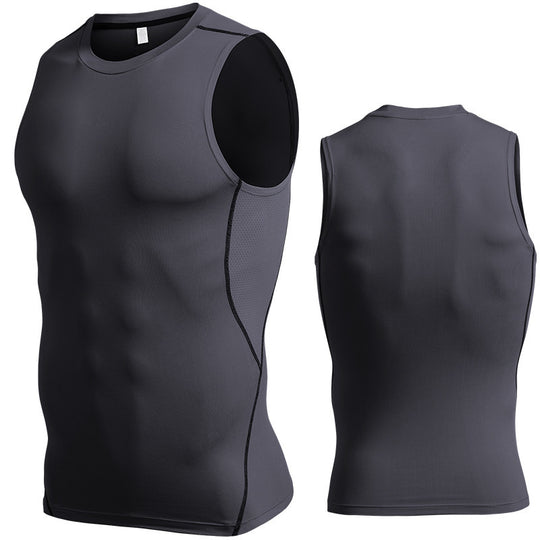 Sports Vest Men's Tight Bottoming Sleeveless Workout Clothes Violently Sweat Training Running Quick-drying