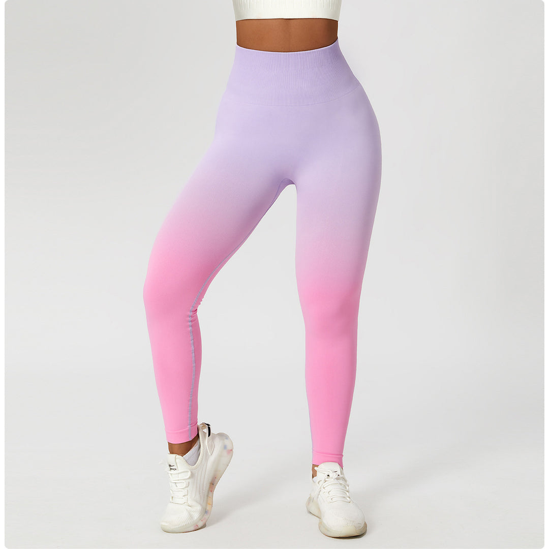 Gradient Fitness High Waist Sportswear Tight Outdoor Pants