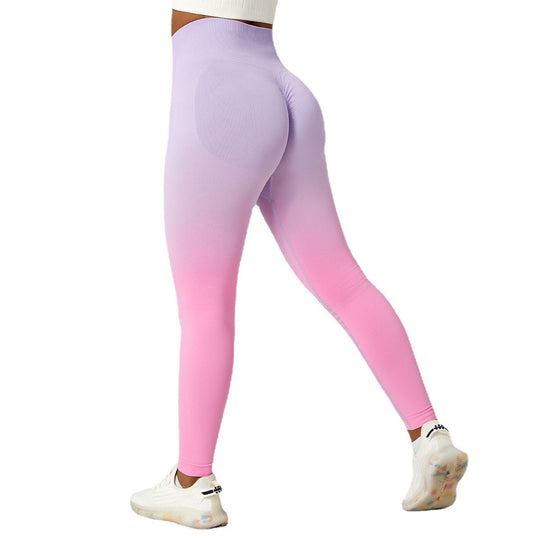 Gradient Fitness High Waist Sportswear Tight Outdoor Pants