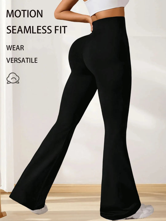 High-Waisted Flare Sharkskin Leggings Slim Fit, Lightweight & Sculpting Yoga Pants