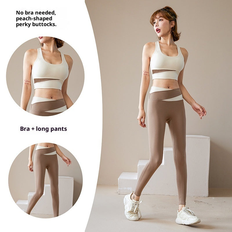 Women's Jacket Trousers Bra Yoga Workout Clothes
