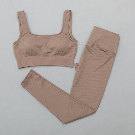 Sports seamless fitness bra set