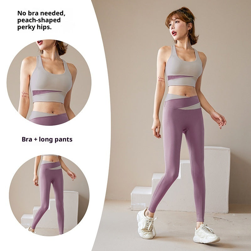 Women's Jacket Trousers Bra Yoga Workout Clothes