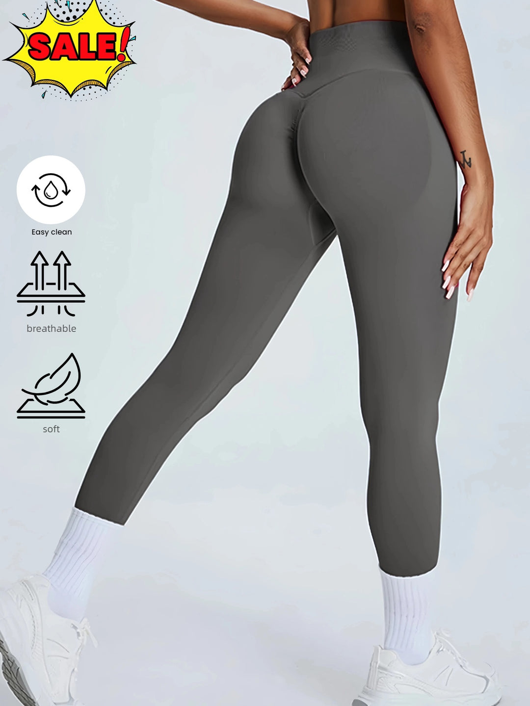 Women's High Waisted Seamless Leggings - Butt Lifting & Tummy Control Yoga Pants, Non-See Through Workout Leggings With Soft Compression, Solid Color Activewear