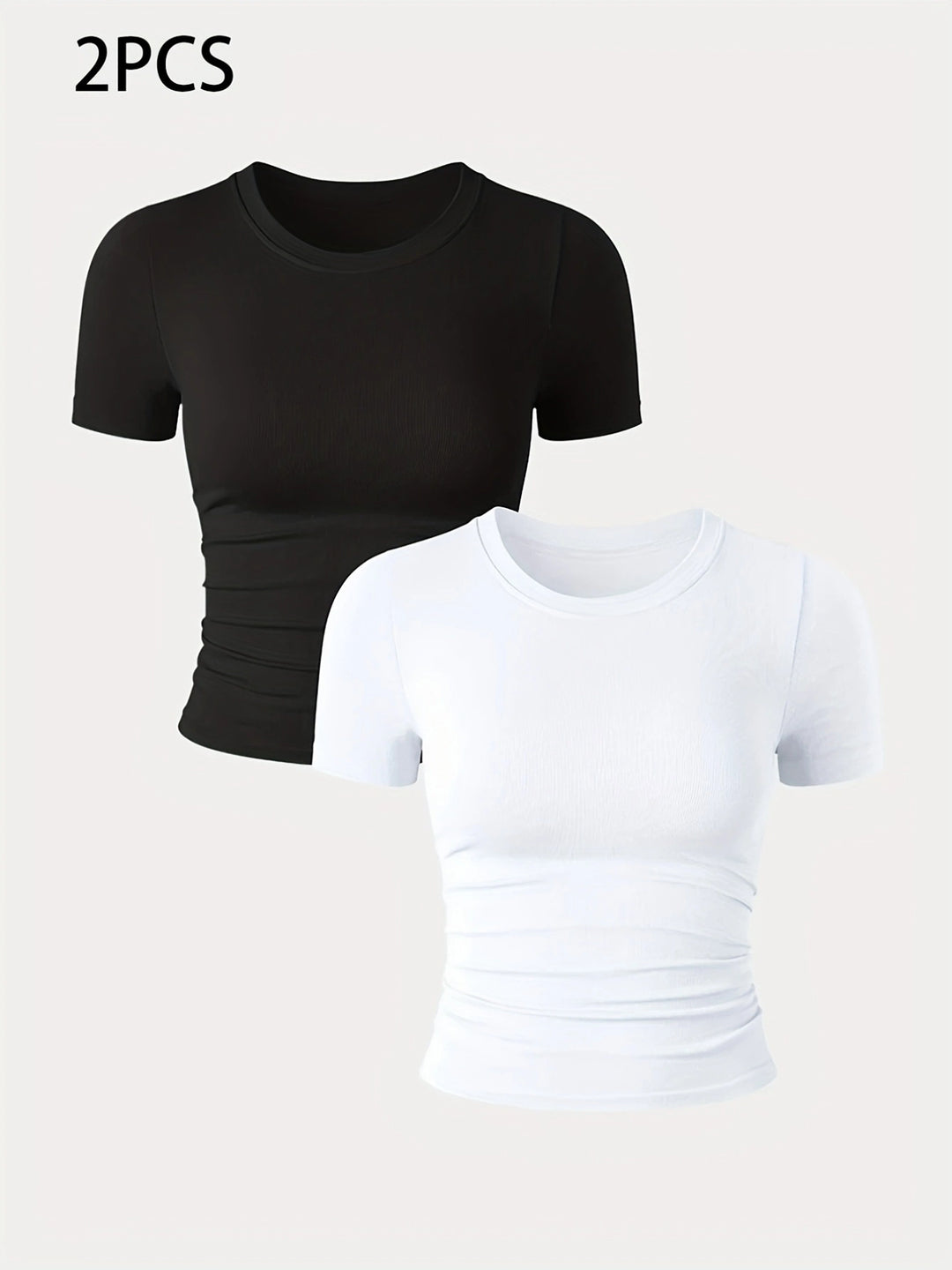 2 Packs Women's Seamless Workout Tops - Breathable Short Sleeve Athletic Shirts, Moisture Wicking Quick Dry Tees With Soft Stretch Fabric